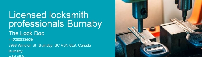 Licensed locksmith professionals Burnaby
